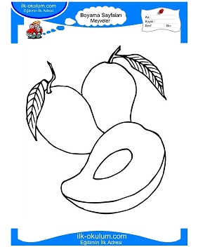 Çocuklar İçin Mango Boyama Sayfaları 